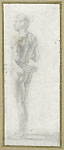 FRANCESCO HAYEZ, Standing Male Nude, black chalk
